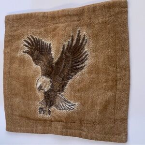 Vtg Biederlack Pillow Cover Sham Eagle USA Thick Fleece Warm